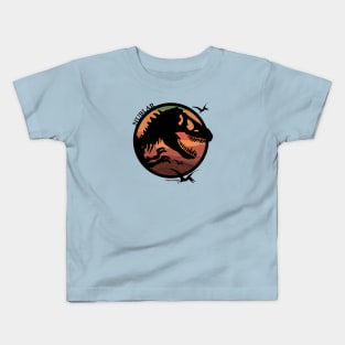 Isla Nublar - Jurassic Tyrannosaurus - Raptor - Sunset Silhouette Kids T-Shirt